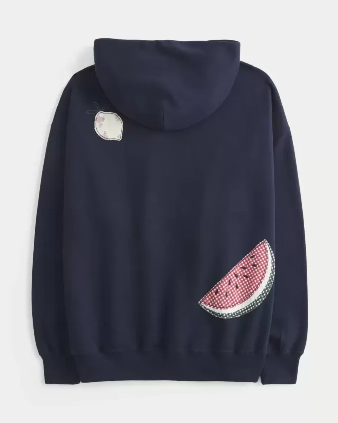 Oversized Fruit Graphic Hoodie