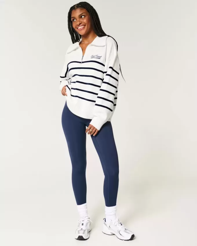 Oversized Half-Zip Graphic Sweater Oversized Half-Zip Graphic Sweater