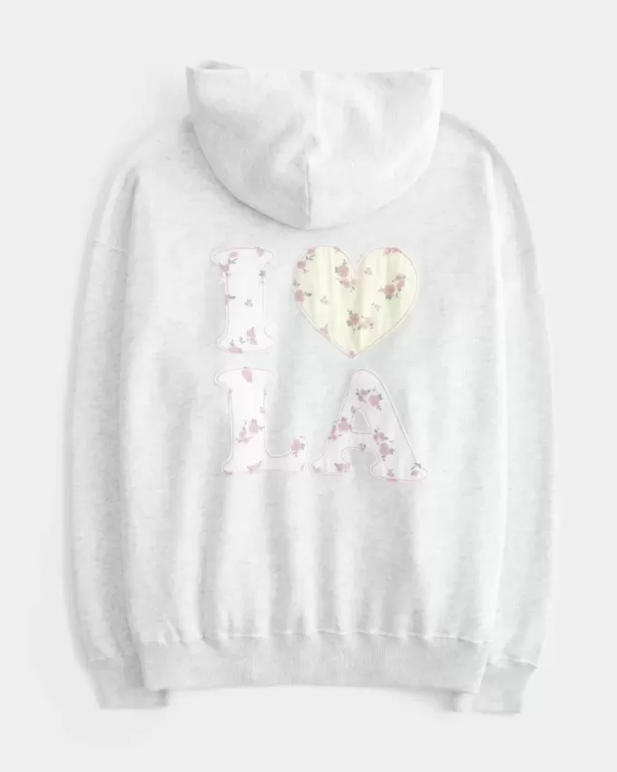 Oversized I Heart LA Graphic Hoodie