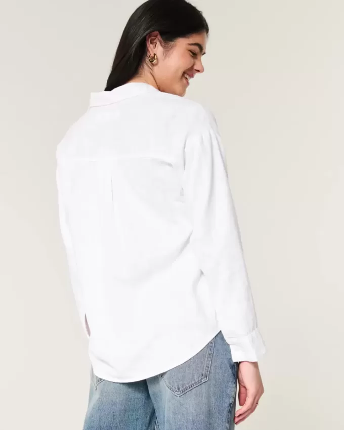 Oversized Linen-Blend Shirt