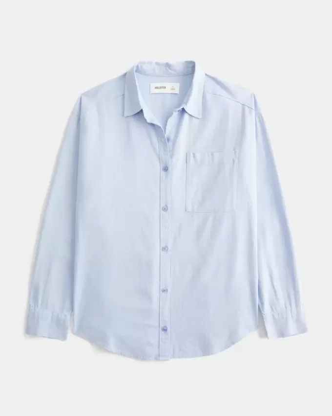 Oversized Linen-Blend Shirt