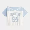 Oversized Off-the-Shoulder Varsity San Diego Graphic Tee