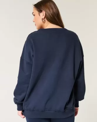 Oversized UCLA Graphic Notch-Neck Sweatshirt