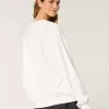Oversized University of Texas Graphic Notch-Neck Sweatshirt