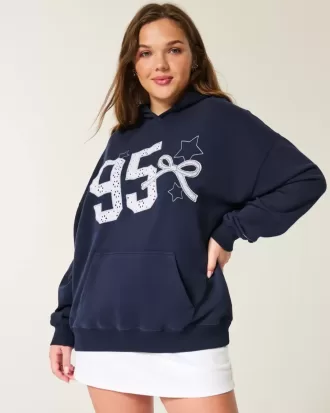 Oversized Varsity Graphic Hoodie