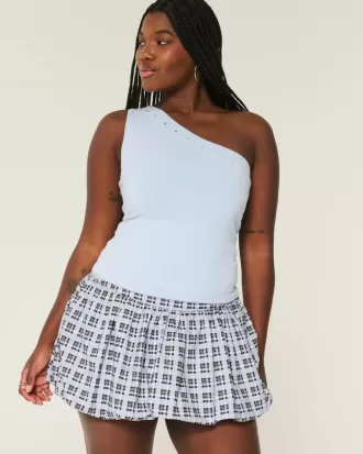 Plaid Bubble Mini Skirt