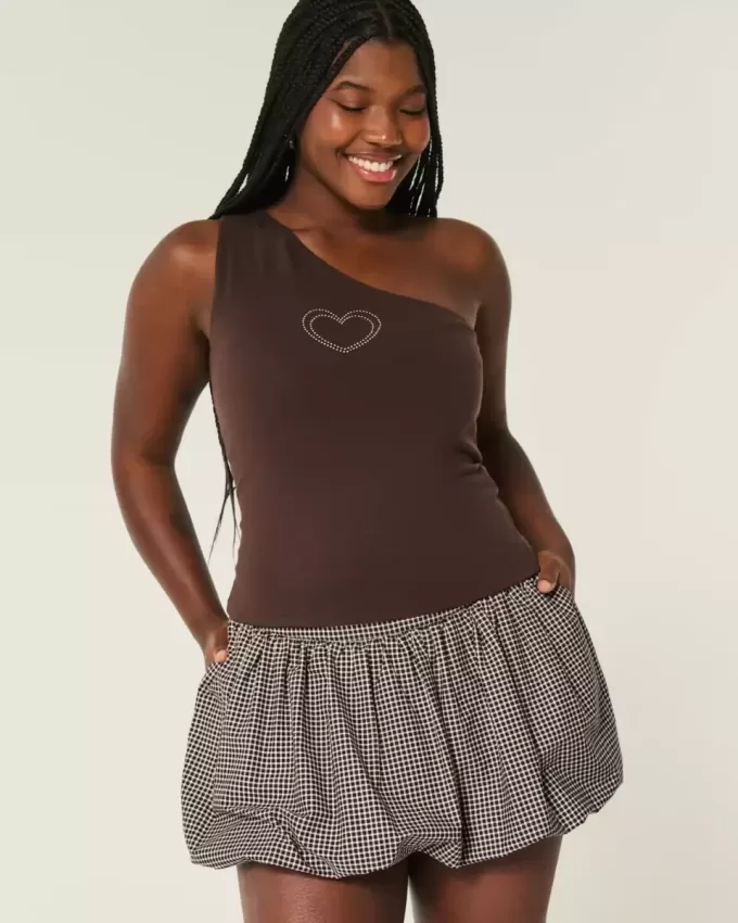 Plaid Bubble Mini Skirt