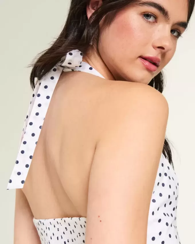 Pleated Open-Back Halter Top Pleated Open-Back Halter Top