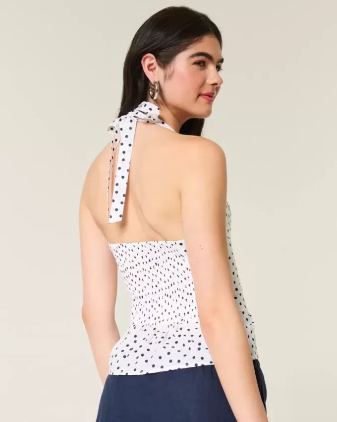 Pleated Open-Back Halter Top Pleated Open-Back Halter Top