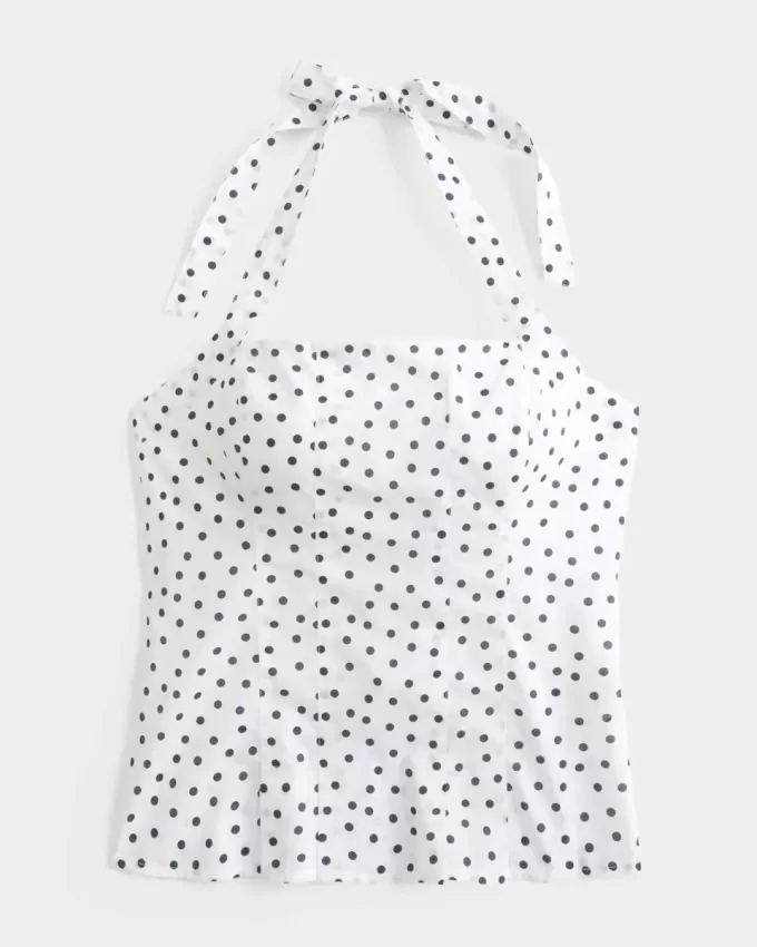 Pleated Open-Back Halter Top Pleated Open-Back Halter Top