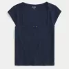 Pointelle Square-Neck Top Pointelle Square-Neck Top