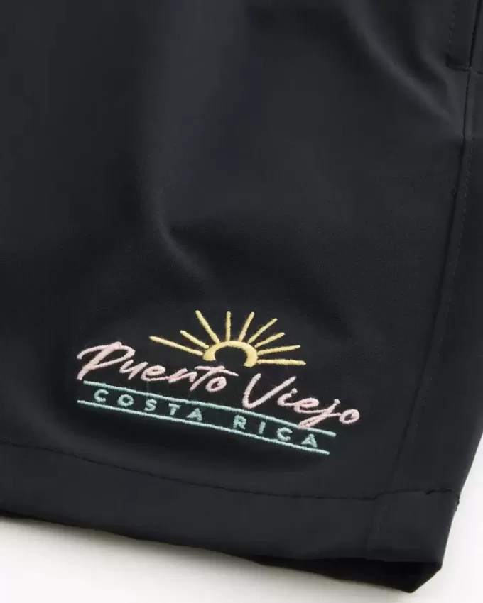 Puerto Viejo Graphic Mid-Thigh Volley Swim Trunks Puerto Viejo Graphic Mid-Thigh Volley Swim Trunks