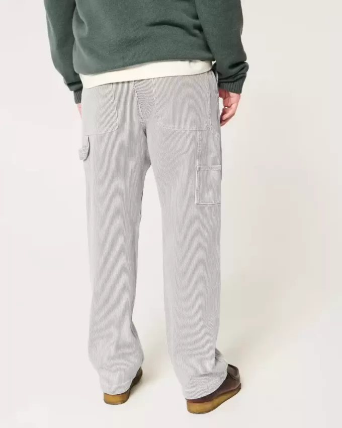 Railroad Stripe Baggy Painter Jeans