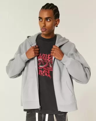 Rectangle Fit Zip-Up Hoodie