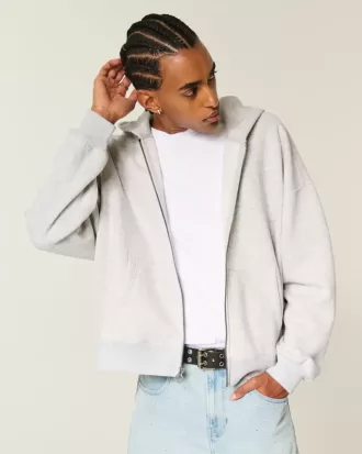Rectangle Fit Zip-Up Hoodie