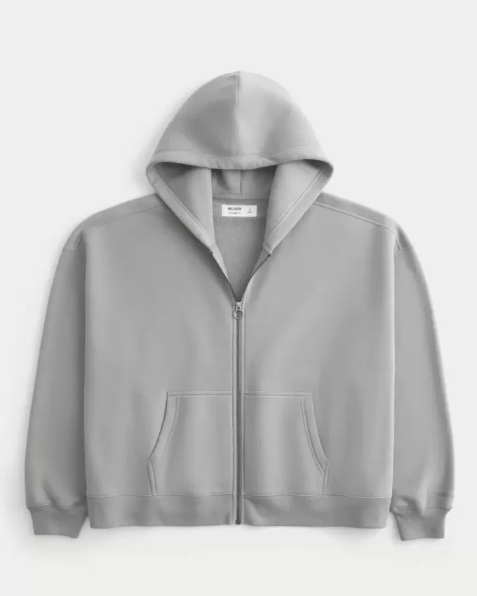 Rectangle Fit Zip-Up Hoodie