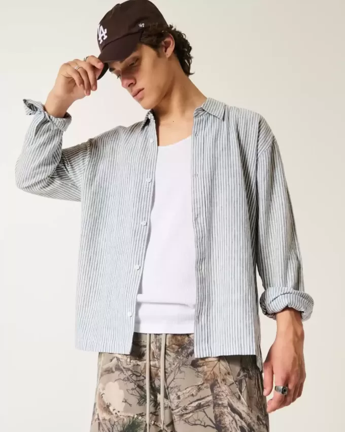 Relaxed Linen-Blend Shirt