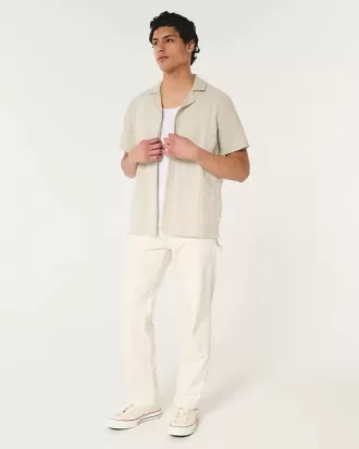 Relaxed Short-Sleeve Embroidered Pattern Shirt