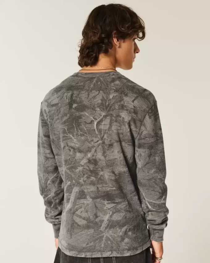 Relaxed Thermal Long-Sleeve Camo Crew Shirt