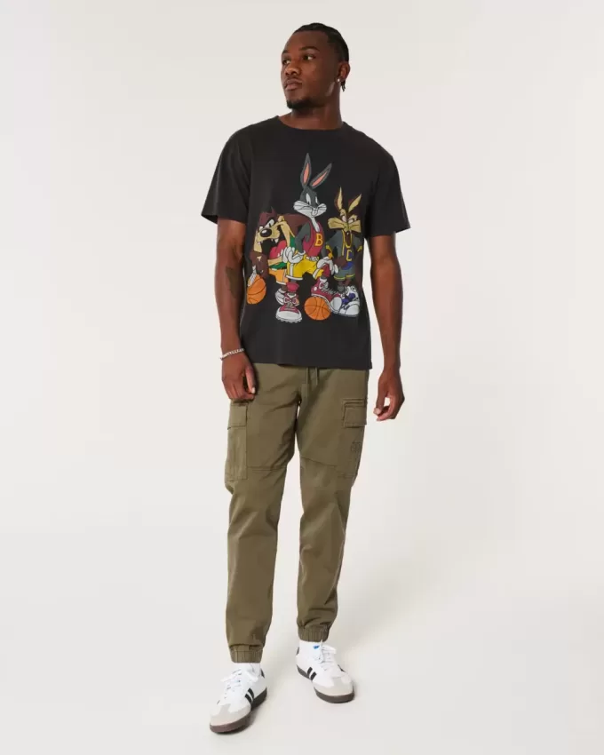 Relaxed Twill Cargo Joggers