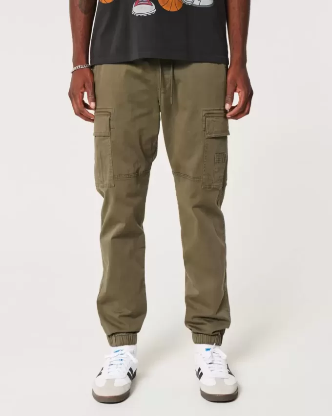 Relaxed Twill Cargo Joggers