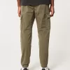 Relaxed Twill Cargo Joggers