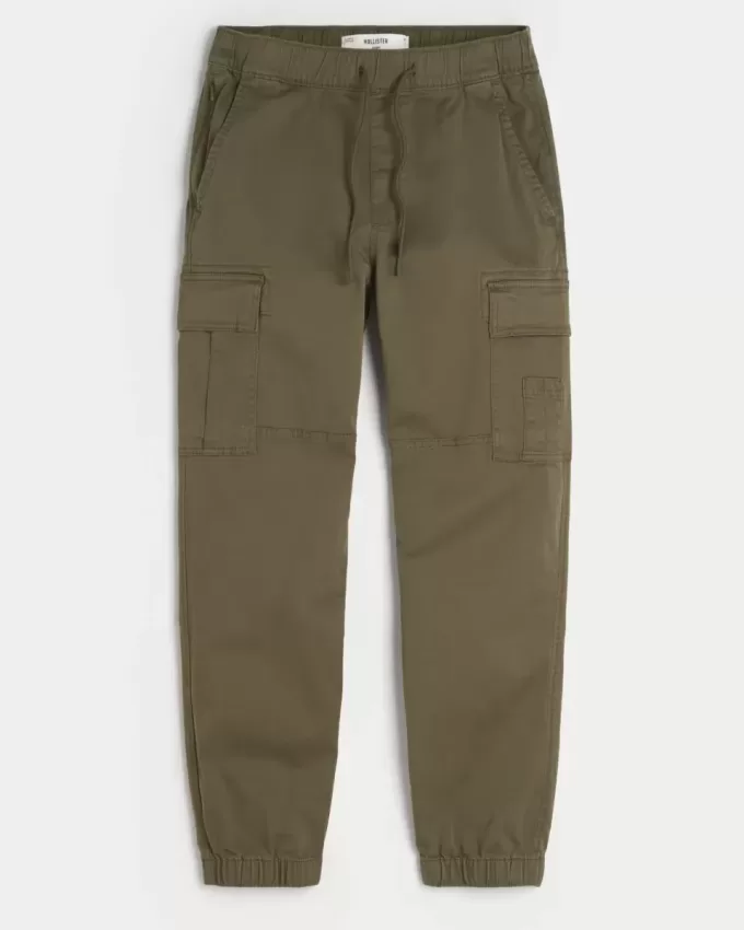 Relaxed Twill Cargo Joggers