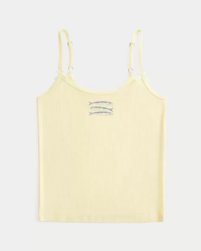 Ribbed Fish Graphic Cami