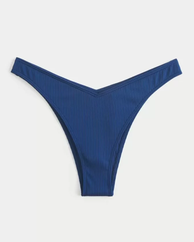 Ribbed High-Leg Cheekiest Bikini Bottom