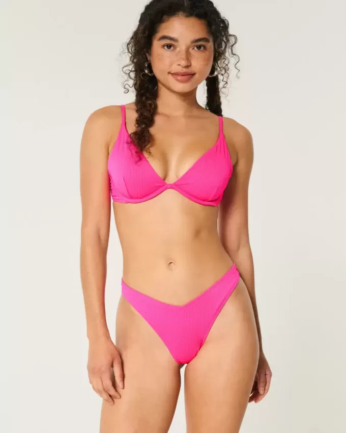 Ribbed High-Leg V-Waist Cheekiest Bikini Bottom