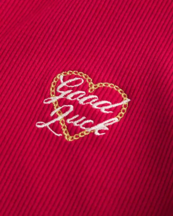 Ribbed Lunar New Year Graphic Half-Zip Top Ribbed Lunar New Year Graphic Half-Zip Top