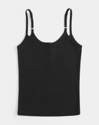 Ribbed Notch Henley Cami