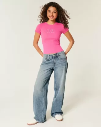 Ribbed Number Graphic Baby Tee