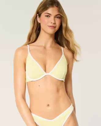 Ribbed Plunge Underwire Bikini Top