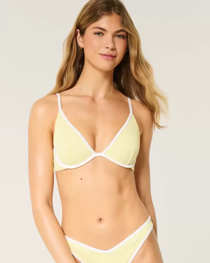 Ribbed Plunge Underwire Bikini Top Ribbed Plunge Underwire Bikini Top