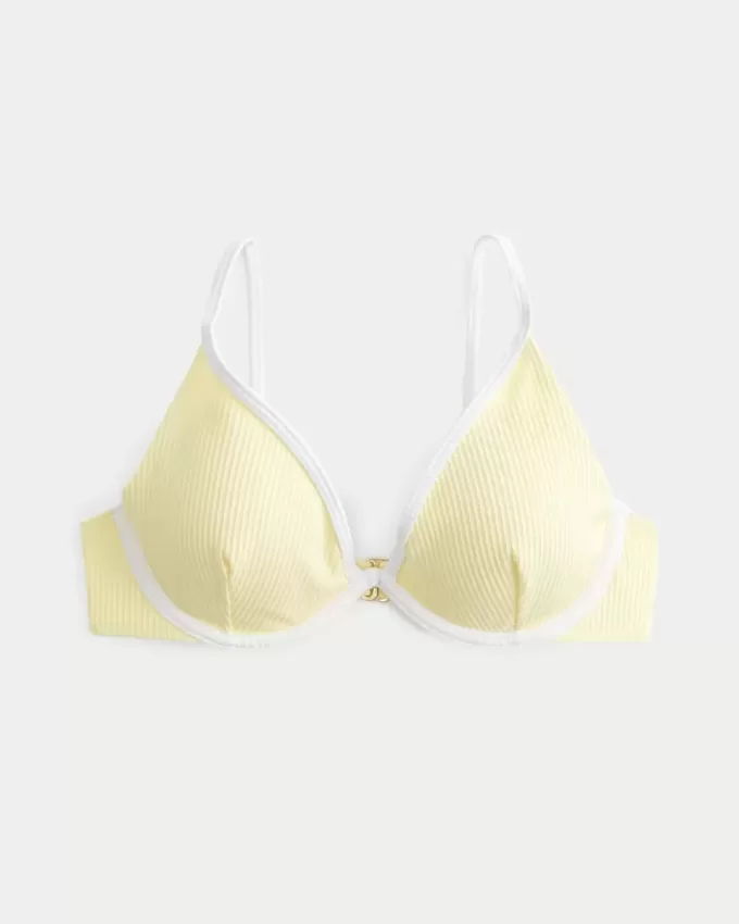 Ribbed Plunge Underwire Bikini Top Ribbed Plunge Underwire Bikini Top