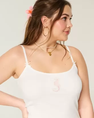 Ribbed Seahorse Graphic Cami