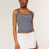 Ribbed Seamless Fabric Square-Neck Tank