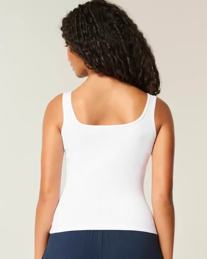 Ribbed Seamless Fabric Square-Neck Tank Ribbed Seamless Fabric Square-Neck Tank