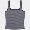 Ribbed Seamless Fabric Square-Neck Tank