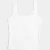 Ribbed Seamless Fabric Square-Neck Tank Ribbed Seamless Fabric Square-Neck Tank
