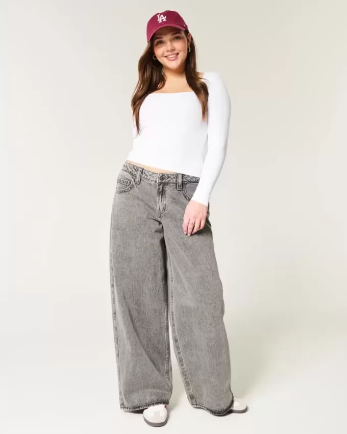 Ribbed Seamless Fabric Square-Neck Top