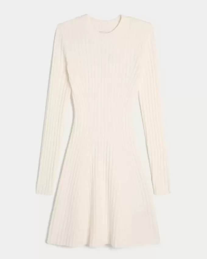 Ribbed Skater Mini Sweater Dress Ribbed Skater Mini Sweater Dress