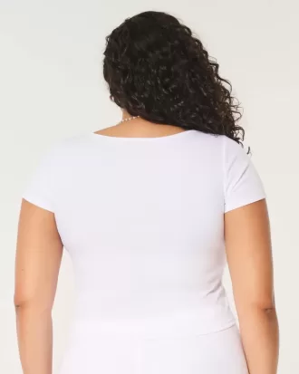 Ribbed Square-Neck Baby Tee