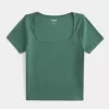 Ribbed Square-Neck Baby Tee Ribbed Square-Neck Baby Tee
