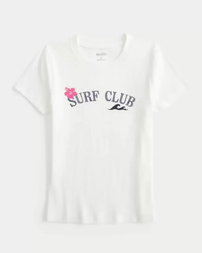 Ribbed Surf Club Graphic Baby Tee