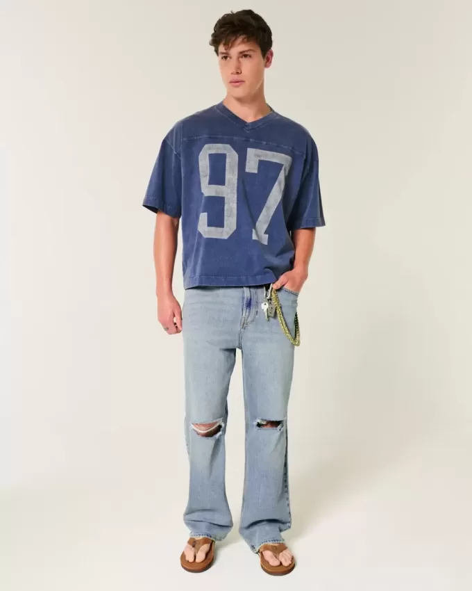 Ripped Medium Wash Baggy Jeans
