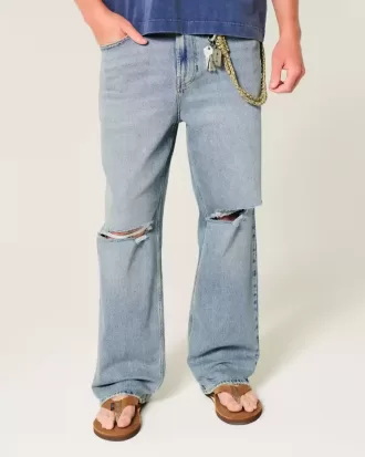 Ripped Medium Wash Baggy Jeans