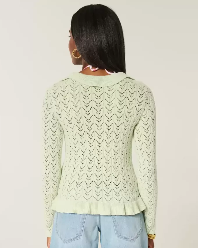Ruffle Tie-Front Cardigan