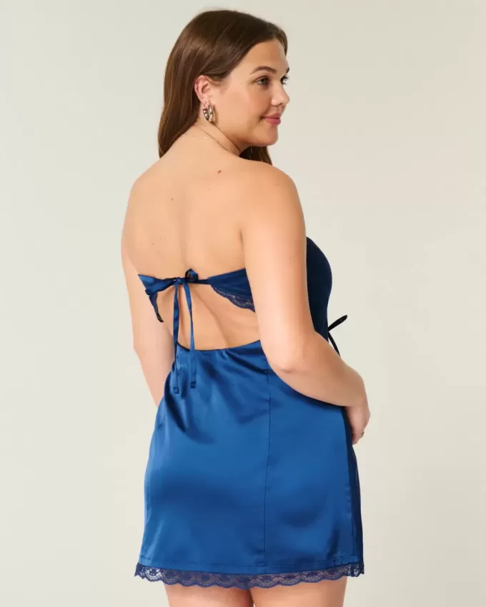 Satin Strapless Bow Bodycon Dress